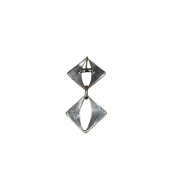 Sterling Silver Diamond Drop Dangle Earrings - Picture 4 of 5